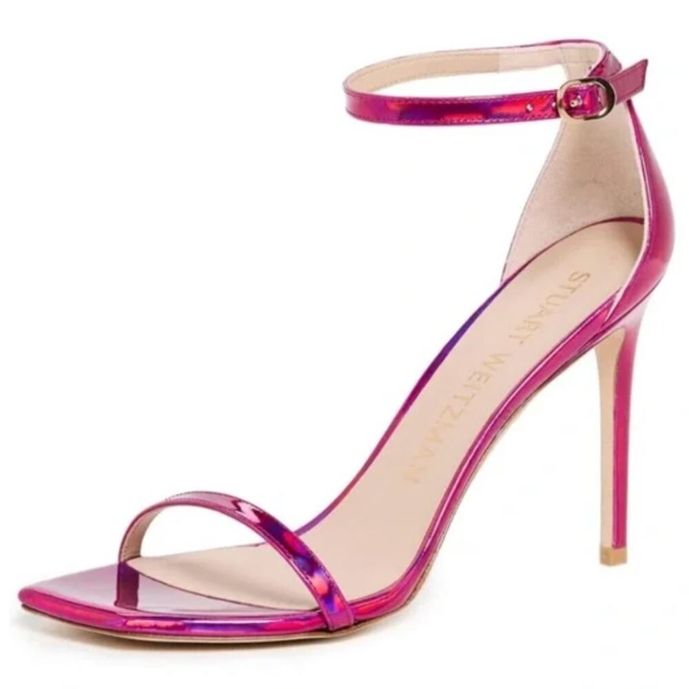 Stuart Weitzman Women's Nudistcurve 100 Ankle Strap High Heel Sandals